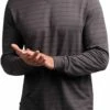 TravisMathew Men's Carlin Long Sleeve Golf Shirt For Men Grey Pinstripe/black -Deals Travis Wear Store unnamed file 1009