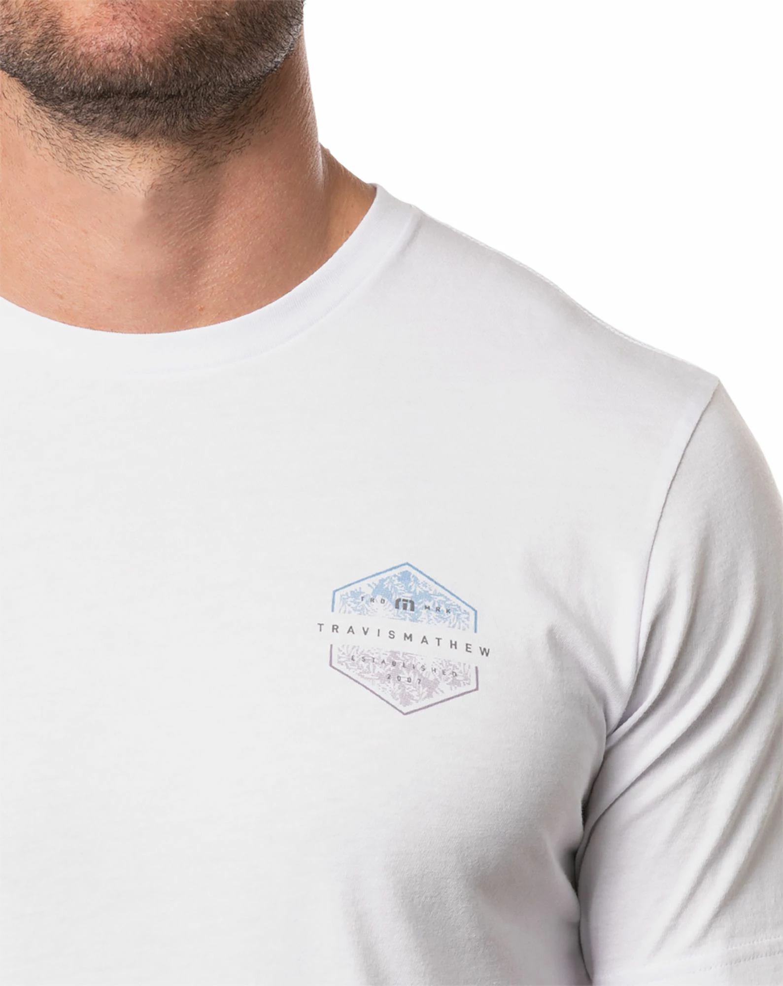 TravisMathew Men's Fire Starter Short Sleeve Golf T-Shirt For Men White 6 TravisMathew Men's Fire Starter Short Sleeve Golf T-Shirt For Men White - Image 4