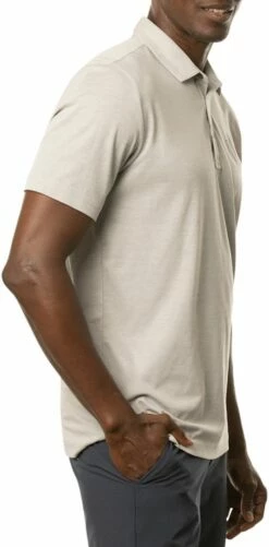 TravisMathew Men's Yeah Bay Bay Golf Polo For Men Heather Light Grey -Deals Travis Wear Store unnamed file 1085