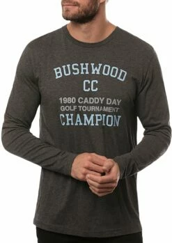 TravisMathew Men's Not Into It Long Sleeve Golf T-Shirt For Men Heather Grey