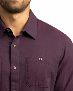 TravisMathew Men's Hefe Button-Up Flannel Golf Shirt For Men Blue Nights -Deals Travis Wear Store unnamed file 1146