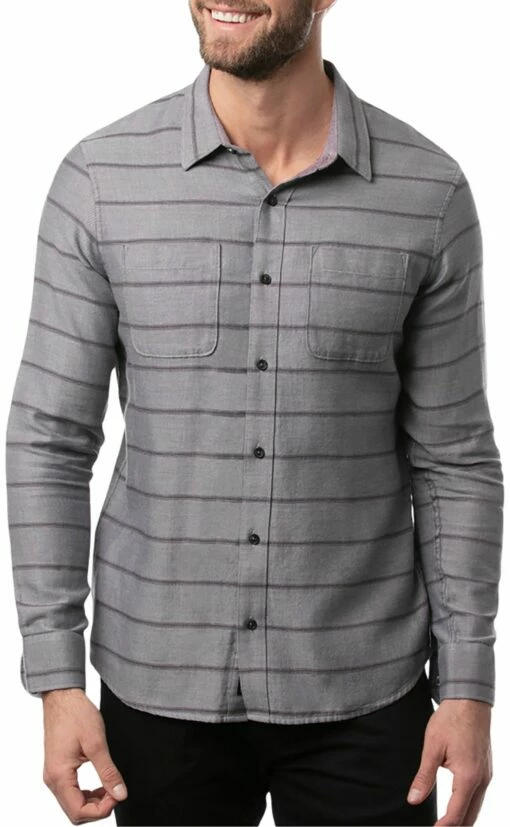 TravisMathew Men's Lights Out Button-Up Flannel Golf Shirt For Men Heather Grey Pinstripe 7 TravisMathew Men's Lights Out Button-Up Flannel Golf Shirt For Men Heather Grey Pinstripe -Deals Travis Wear Store unnamed file 1155