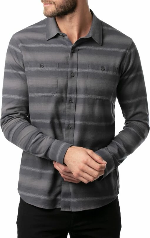 TravisMathew Men's Final Approach Button-Up Flannel Golf Shirt For Men Quiet Shade 5 TravisMathew Men's Final Approach Button-Up Flannel Golf Shirt For Men Quiet Shade -Deals Travis Wear Store unnamed file 1168