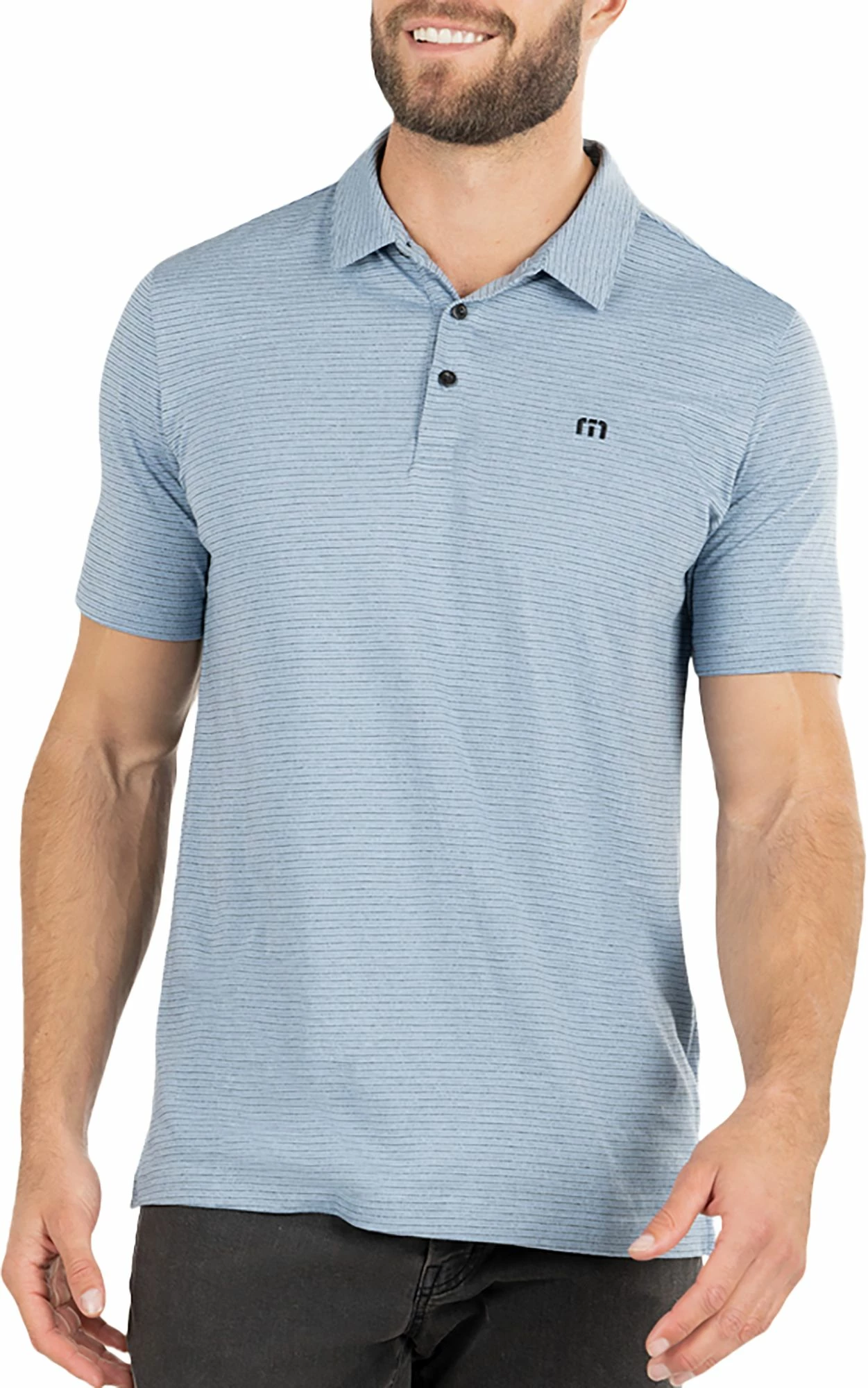 TravisMathew Men's Soho Golf Polo For Men Faded Denim 3 TravisMathew Men's Soho Golf Polo For Men Faded Denim