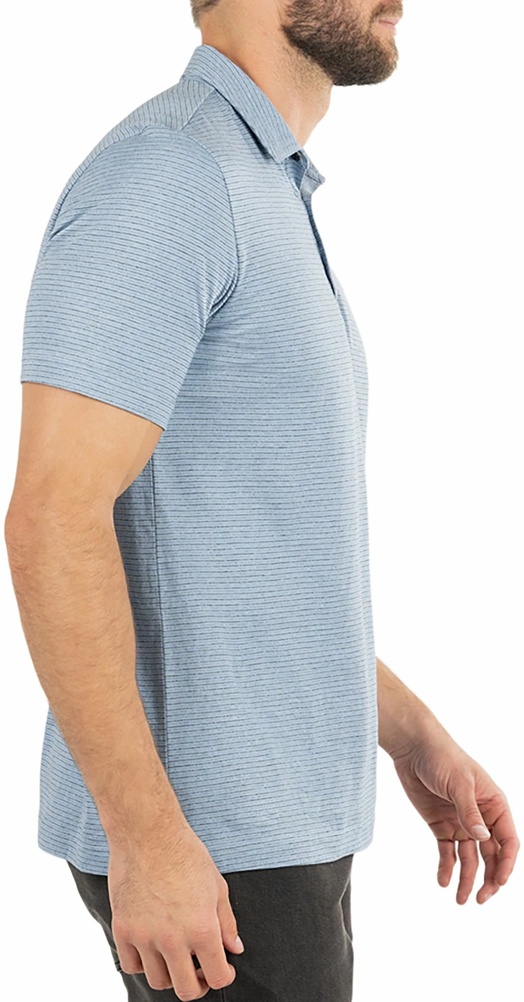 TravisMathew Men's Soho Golf Polo For Men Faded Denim 5 TravisMathew Men's Soho Golf Polo For Men Faded Denim - Image 3