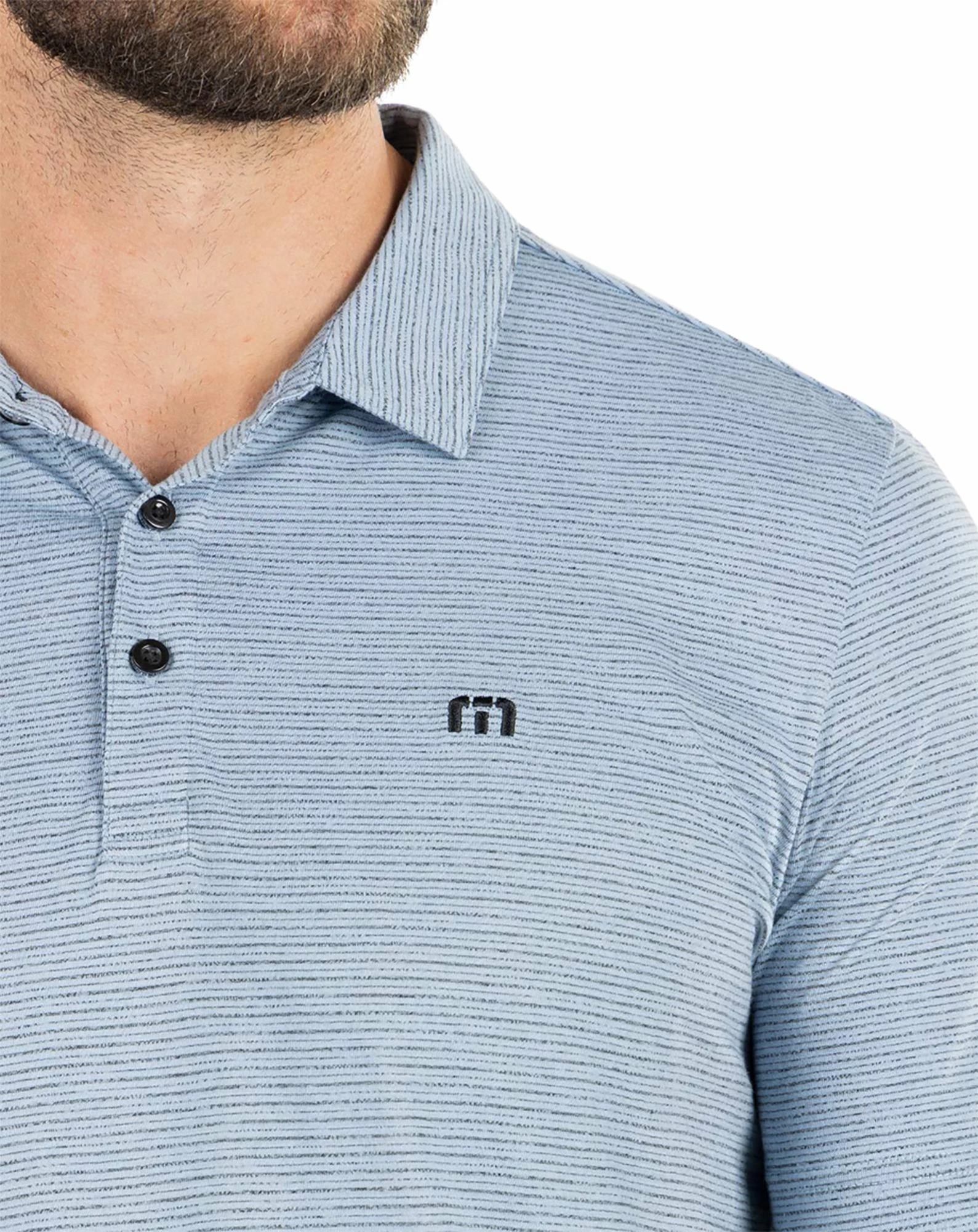 TravisMathew Men's Soho Golf Polo For Men Faded Denim 6 TravisMathew Men's Soho Golf Polo For Men Faded Denim - Image 4