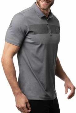 TravisMathew Men's Nearly There Golf Polo For Men Heather Grey Pinstripe -Deals Travis Wear Store unnamed file 326