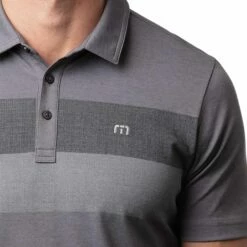 TravisMathew Men's Nearly There Golf Polo For Men Heather Grey Pinstripe -Deals Travis Wear Store unnamed file 327