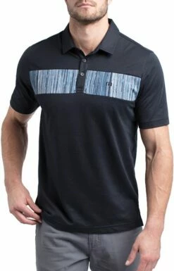 TravisMathew Men's Recordian Golf Polo For Men Black