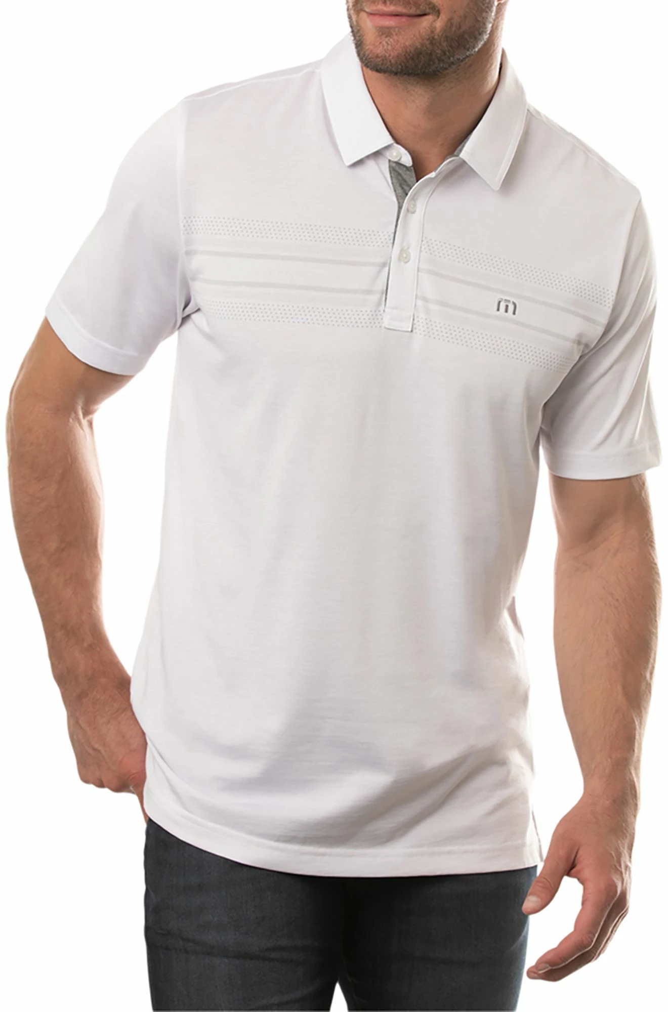 TravisMathew Men's Crow Golf Polo For Men White 3 TravisMathew Men's Crow Golf Polo For Men White