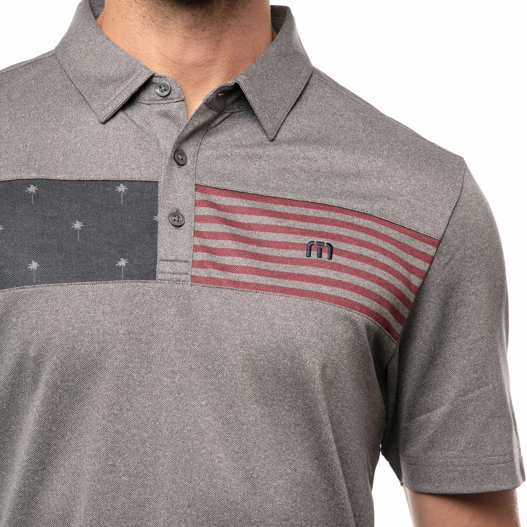 TravisMathew Men's Out For The Night Polo For Men Heather Quiet Shade 5 TravisMathew Men's Out For The Night Polo For Men Heather Quiet Shade - Image 3