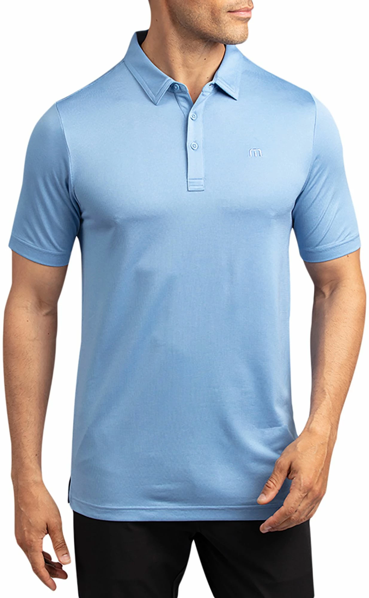 TravisMathew Men's Upgrade Golf Polo For Men Heather Brilliant Blue 3 TravisMathew Men's Upgrade Golf Polo For Men Heather Brilliant Blue