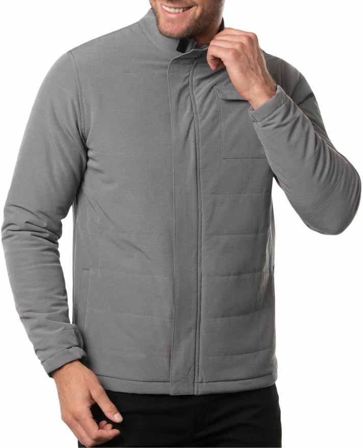 TravisMathew Men's Cabin In The Woods Fill-Zip Golf Jacket For Men Heather Quiet Shade 3 TravisMathew Men's Cabin In The Woods Fill-Zip Golf Jacket For Men Heather Quiet Shade