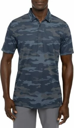 TravisMathew Men's Open Camo Golf Polo For Men Blue Nights