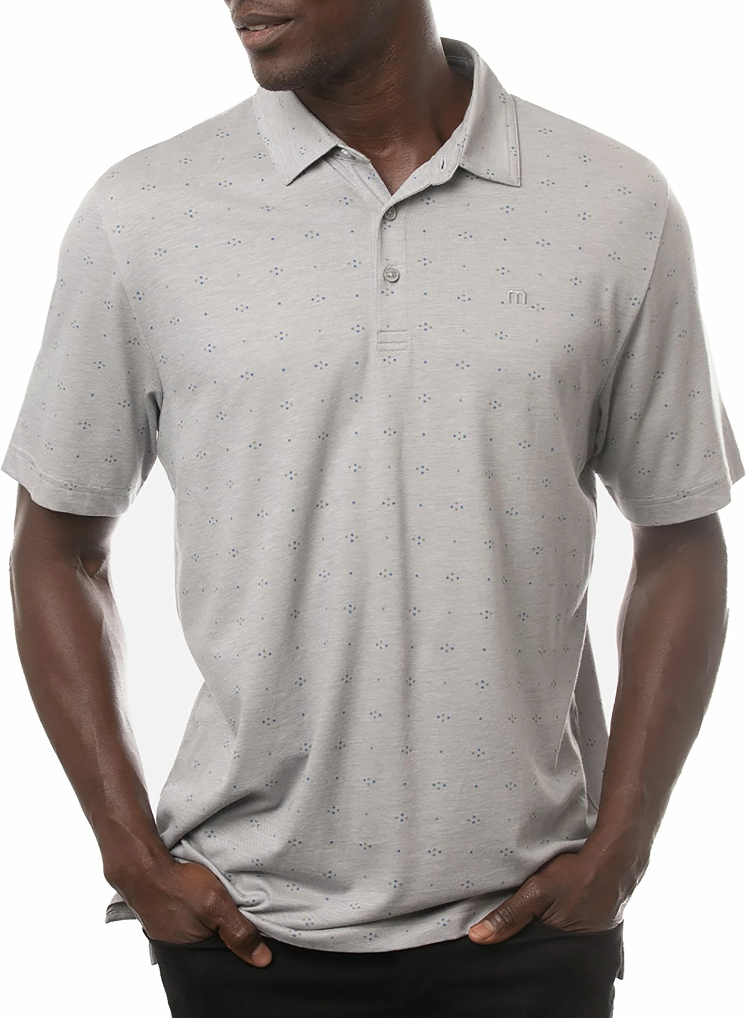 TravisMathew Men's Booze Clues Golf Polo For Men Heather Light Grey 3 TravisMathew Men's Booze Clues Golf Polo For Men Heather Light Grey