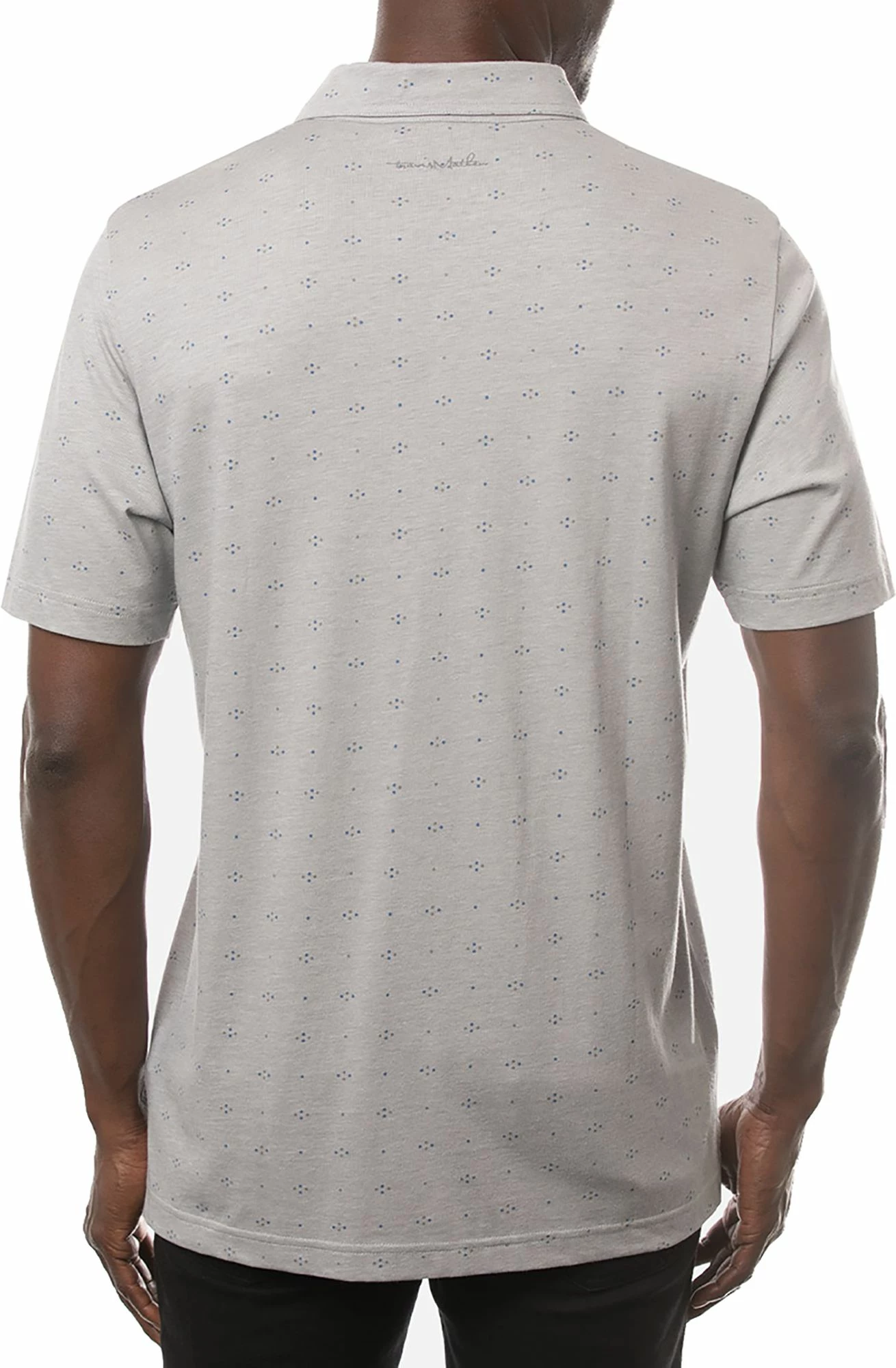 TravisMathew Men's Booze Clues Golf Polo For Men Heather Light Grey 4 TravisMathew Men's Booze Clues Golf Polo For Men Heather Light Grey - Image 2