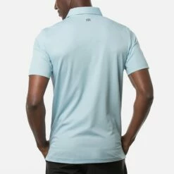 TravisMathew Men's Even Money Golf Polo For Men Heather Delphinium -Deals Travis Wear Store unnamed file 634