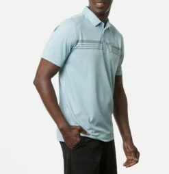 TravisMathew Men's Even Money Golf Polo For Men Heather Delphinium -Deals Travis Wear Store unnamed file 635