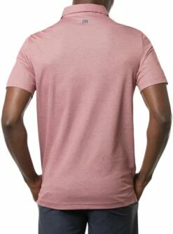 TravisMathew Men's Long Weekend Golf Polo For Men Heather Ruby Wine -Deals Travis Wear Store unnamed file 654