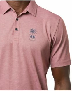TravisMathew Men's Long Weekend Golf Polo For Men Heather Ruby Wine -Deals Travis Wear Store unnamed file 656