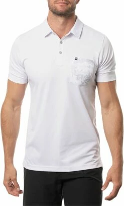 TravisMathew Men's It's A Rental Golf Polo For Men White