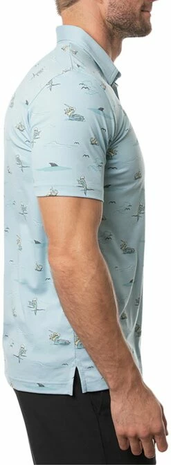 TravisMathew Men's Going Rogue Golf Polo For Men Heather Delphinium -Deals Travis Wear Store unnamed file 682
