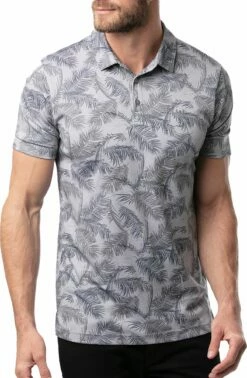 TravisMathew Men's Bamboo Fences Golf Polo For Men Heather Grey