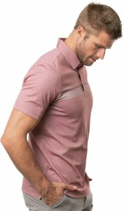 TravisMathew Men's Over The Water Golf Polo For Men Heather Ruby Wine -Deals Travis Wear Store unnamed file 737
