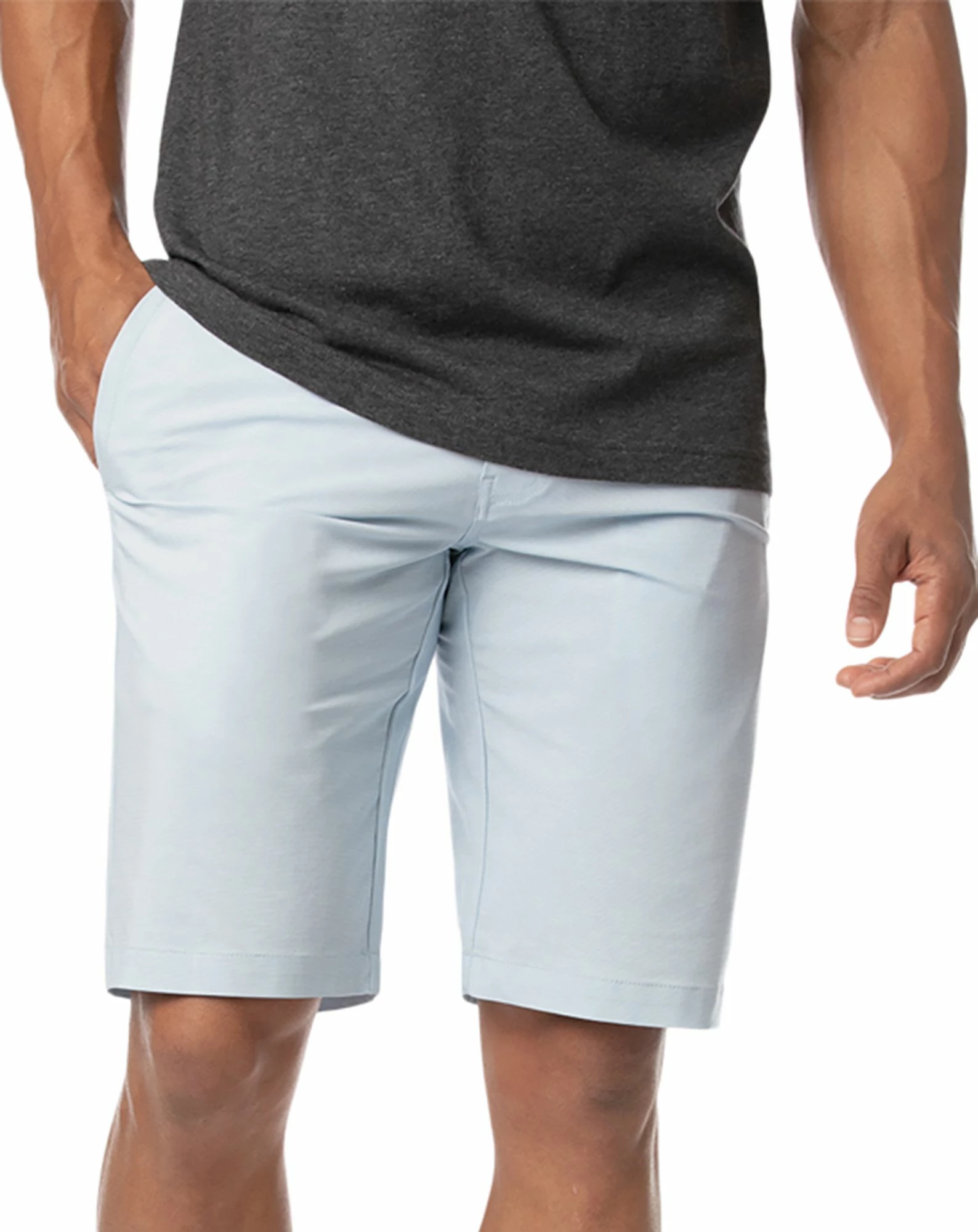 TravisMathew Men's Take Off Golf Shorts For Men Heather Light Blue 3 TravisMathew Men's Take Off Golf Shorts For Men Heather Light Blue