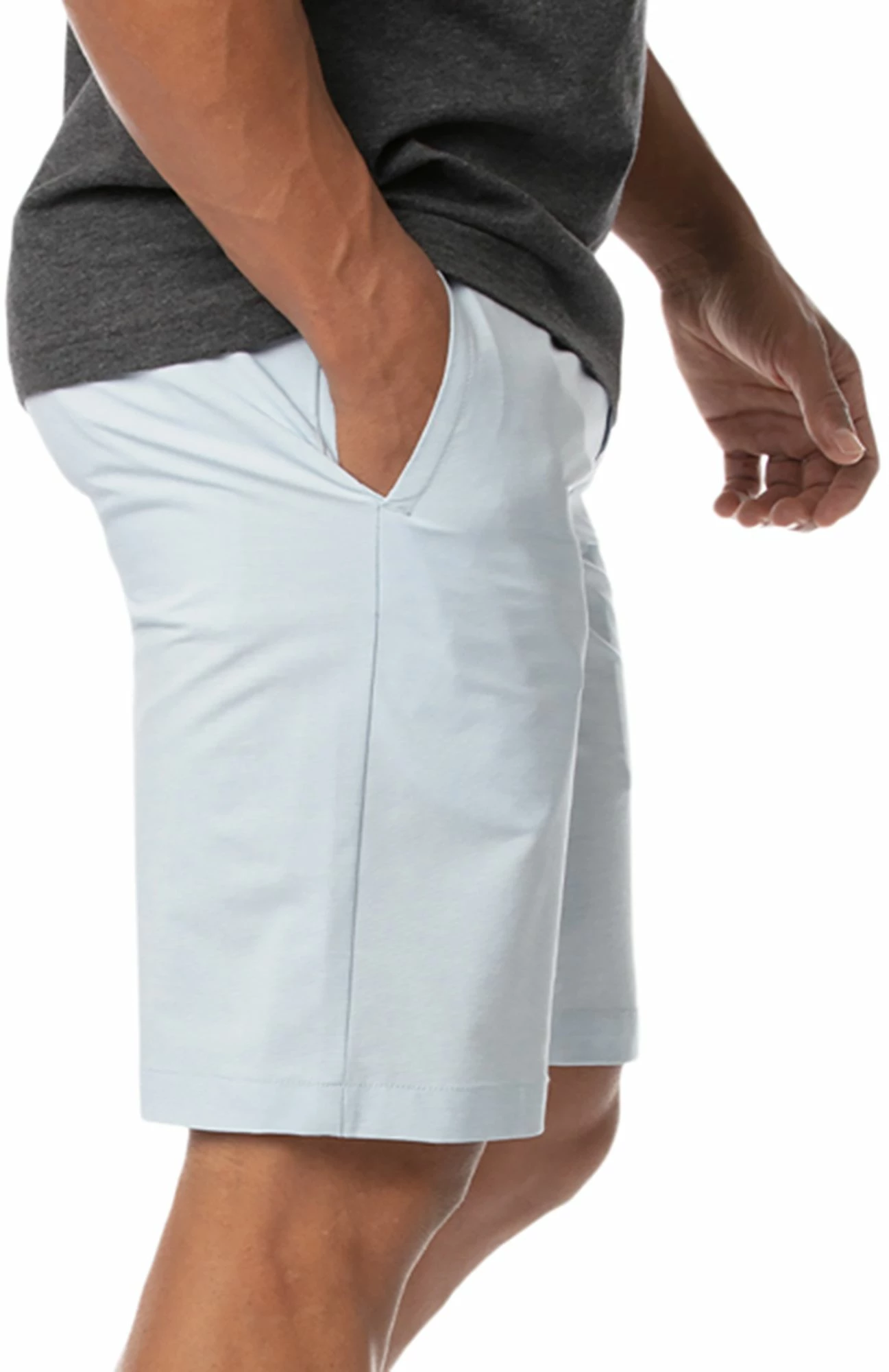 TravisMathew Men's Take Off Golf Shorts For Men Heather Light Blue 5 TravisMathew Men's Take Off Golf Shorts For Men Heather Light Blue - Image 3