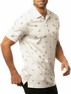 TravisMathew Men's Stolen Time Golf Polo For Men Heather White -Deals Travis Wear Store unnamed file 770