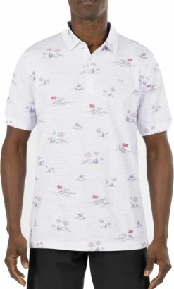 TravisMathew Men's Lake Break Golf Polo For Men White