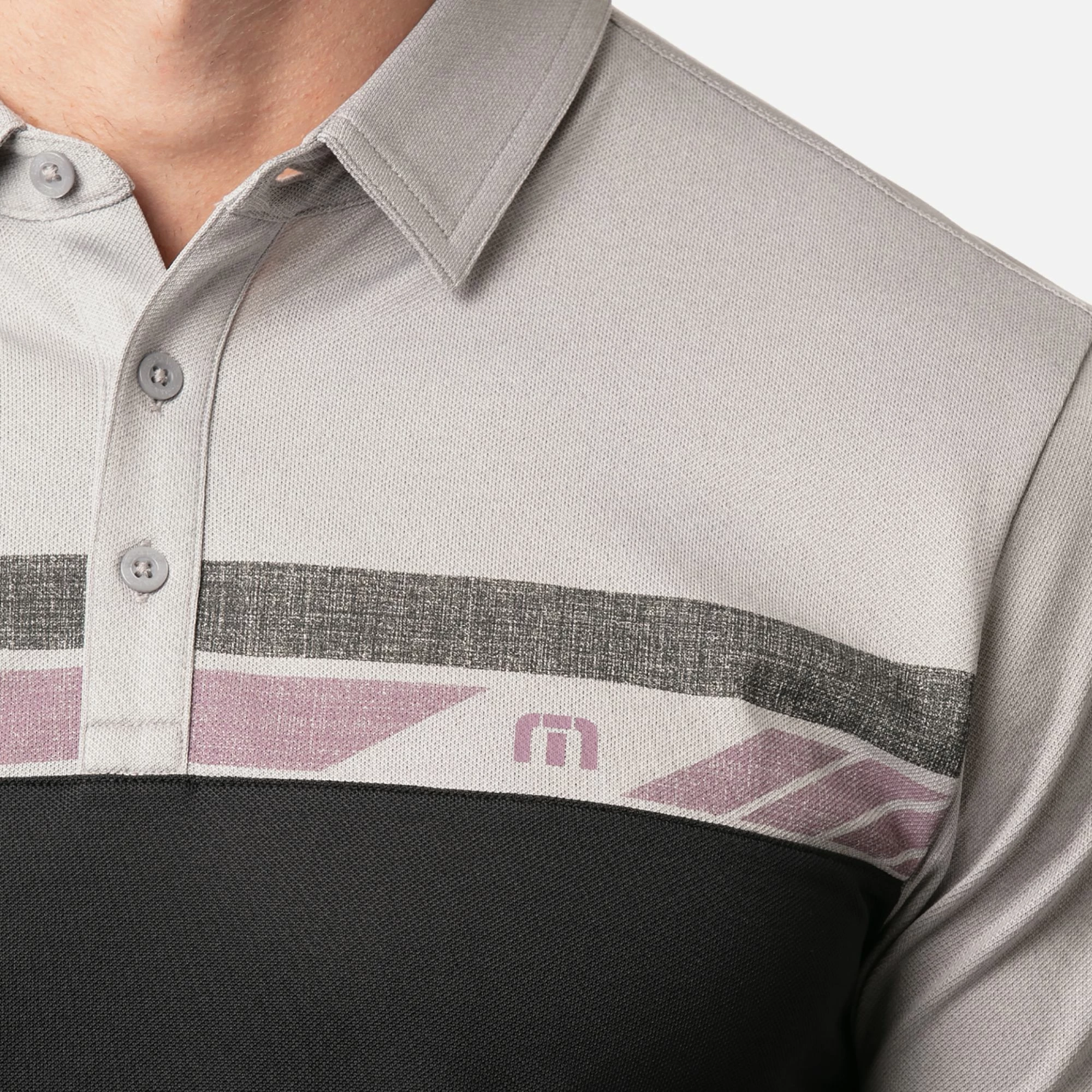 TravisMathew Men's Real Treat Golf Polo For Men Heather Light Grey 6 TravisMathew Men's Real Treat Golf Polo For Men Heather Light Grey - Image 4