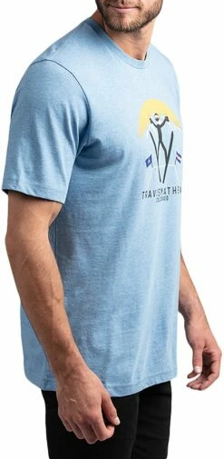 TravisMathew Men's Catchin' Air Golf T-Shirt For Men Heather Blue -Deals Travis Wear Store unnamed file 855