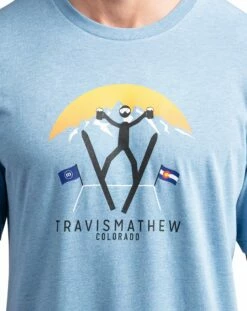 TravisMathew Men's Catchin' Air Golf T-Shirt For Men Heather Blue -Deals Travis Wear Store unnamed file 856