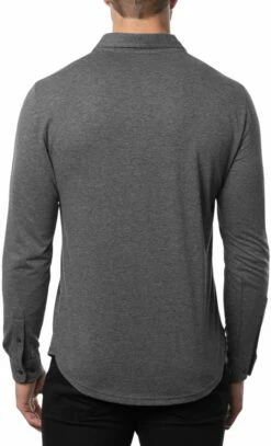 TravisMathew Men's Beginner's Luck Golf Polo For Men Heather Dark Grey -Deals Travis Wear Store unnamed file 862