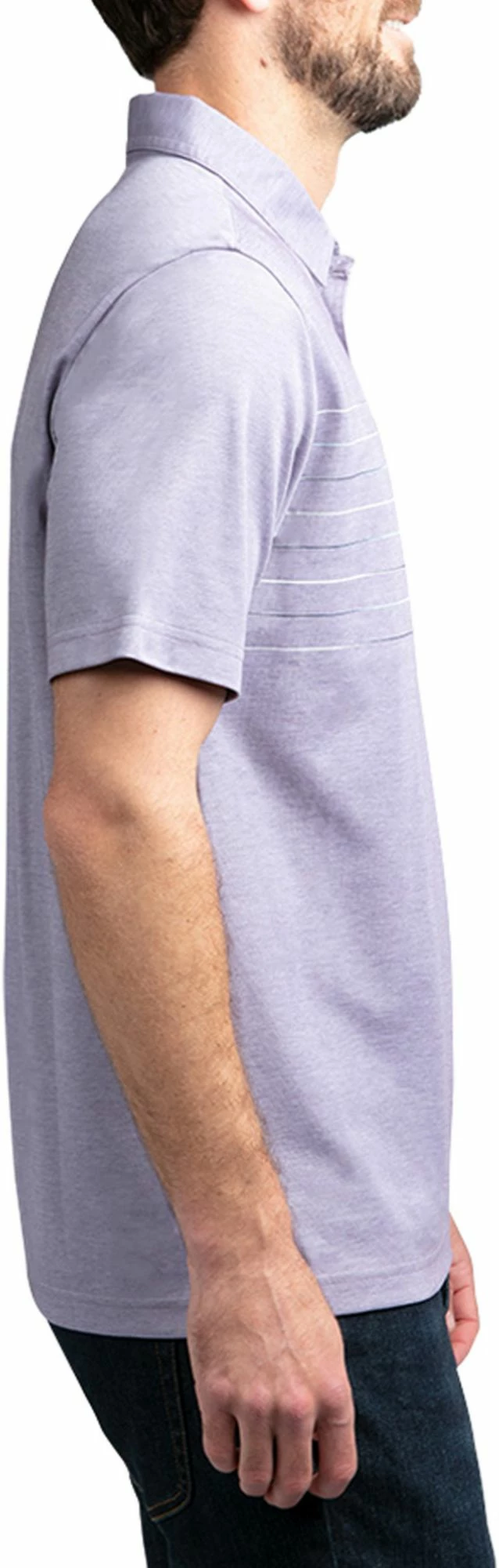 TravisMathew Men's Good Good Golf Polo For Men Heather Purple Sage 5 TravisMathew Men's Good Good Golf Polo For Men Heather Purple Sage - Image 3