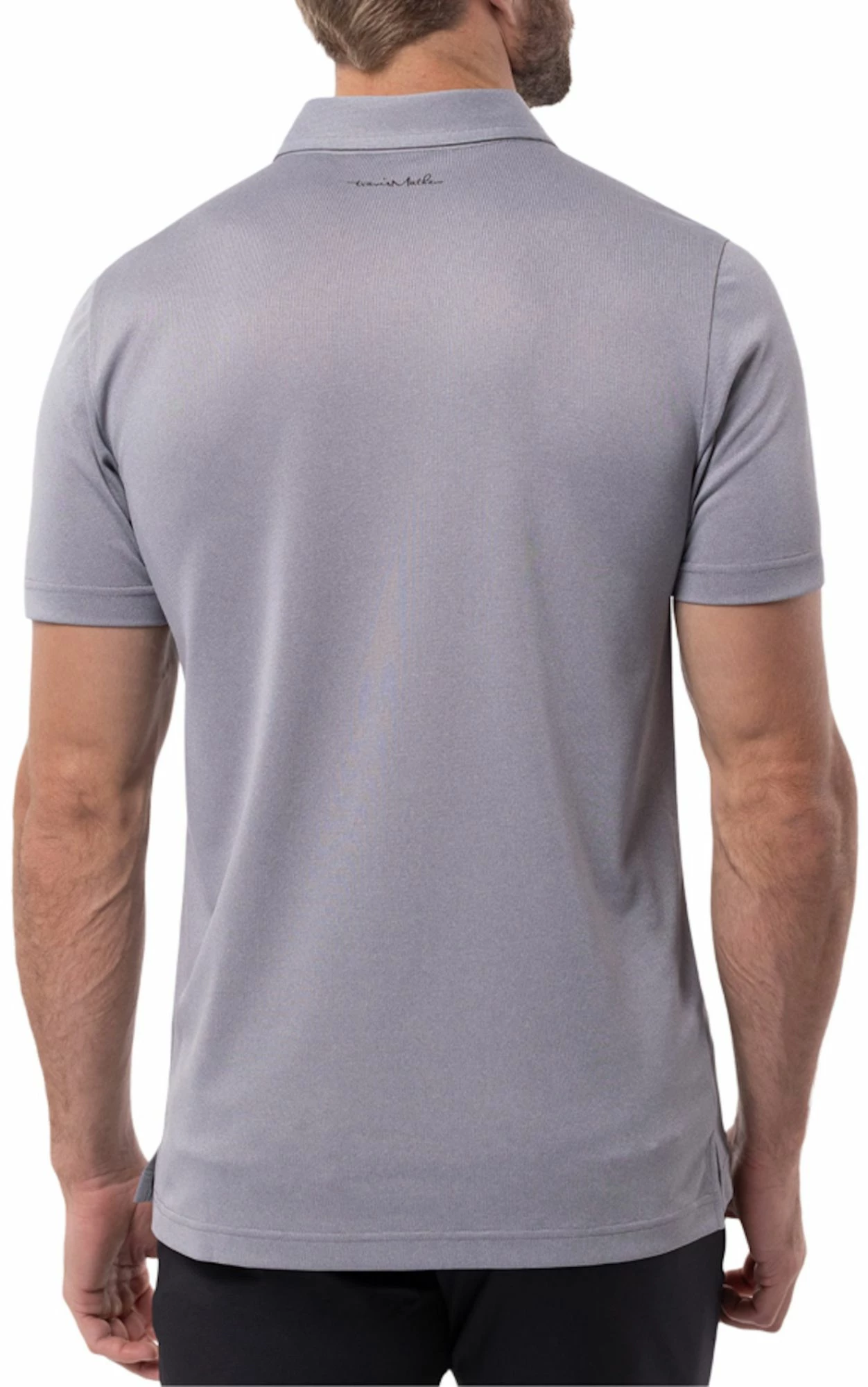 TravisMathew Men's Private Dock Golf Polo For Men Heather Medium Grey 4 TravisMathew Men's Private Dock Golf Polo For Men Heather Medium Grey - Image 2