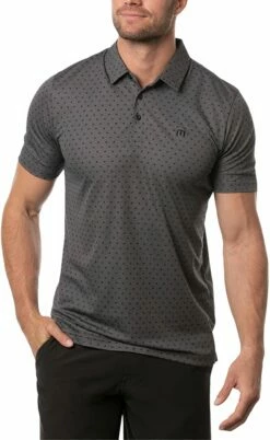 TravisMathew Men's Two Hour Delay Golf Polo For Men Heather Dark Grey