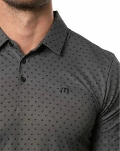 TravisMathew Men's Two Hour Delay Golf Polo For Men Heather Dark Grey -Deals Travis Wear Store unnamed file 934