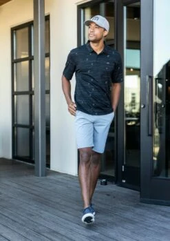 TravisMathew Men's Beck 10'' Golf Shorts For Men Blue -Deals Travis Wear Store unnamed file 957